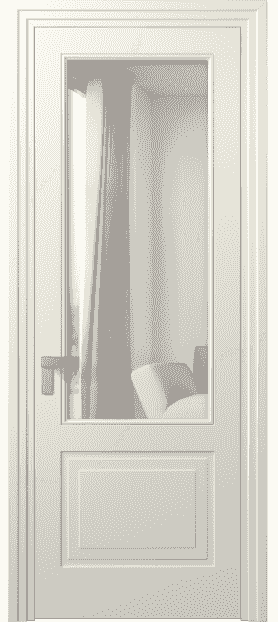 Дверь межкомнатная 8352 ММБ Двустороннее зеркало. Цвет Матовый молочно-белый. Материал Гладкая эмаль. Коллекция Rocca. Картинка.