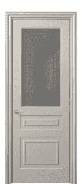 Дверь межкомнатная 8412 МСБЖ Серый сатин с гравировкой. Цвет Матовый светло-бежевый. Материал Гладкая эмаль. Коллекция Mascot. Картинка.
