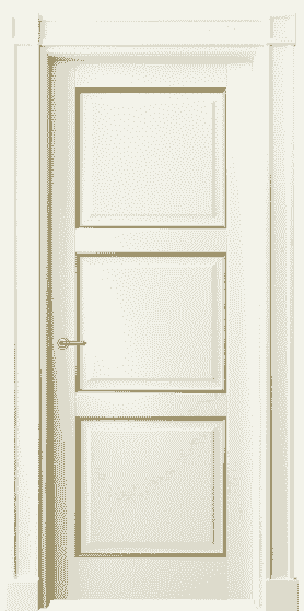 Дверь межкомнатная 6309 БМБП. Цвет Бук молочно-белый с позолотой. Материал  Массив бука эмаль с патиной. Коллекция Toscana Plano. Картинка.
