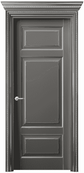 Дверь межкомнатная 6221 БКЛСС. Цвет Бук классический серый с серебром. Материал  Массив бука эмаль с патиной. Коллекция Royal. Картинка.