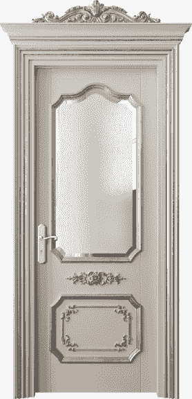 Дверь межкомнатная 6602 БСБЖСА САТ-Ф. Цвет Бук светло-бежевый серебряный антик. Материал Массив бука эмаль с патиной серебро античное. Коллекция Imperial. Картинка.