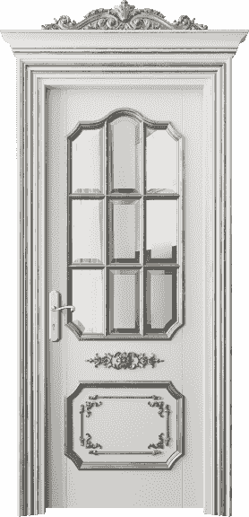 Дверь межкомнатная 6612 БСРСА САТ Ф. Цвет Бук серый серебряный антик. Материал Массив бука эмаль с патиной серебро античное. Коллекция Imperial. Картинка.