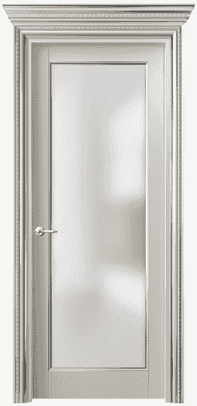 Дверь межкомнатная 6202 БОСС САТ. Цвет Бук облачный серый с серебром. Материал  Массив бука эмаль с патиной. Коллекция Royal. Картинка.