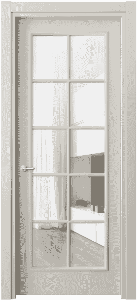 Дверь межкомнатная 8102 МОС Прозрачное стекло. Цвет Матовый облачно-серый. Материал Гладкая эмаль. Коллекция Paris. Картинка.