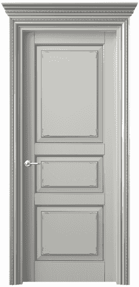 Дверь межкомнатная 6231 БСРС. Цвет Бук серый с серебром. Материал  Массив бука эмаль с патиной. Коллекция Royal. Картинка.