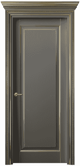 Дверь межкомнатная 6201 БКЛСП. Цвет Бук классический серый с позолотой. Материал  Массив бука эмаль с патиной. Коллекция Royal. Картинка.