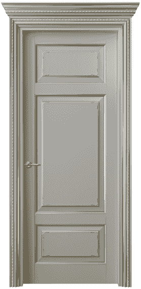 Дверь межкомнатная 6221 БНСРП. Цвет Бук нейтральный серый с позолотой. Материал  Массив бука эмаль с патиной. Коллекция Royal. Картинка.