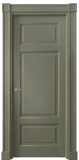 Дверь межкомнатная 6307 БОТП. Цвет Бук оливковый тёмный с позолотой. Материал  Массив бука эмаль с патиной. Коллекция Toscana Plano. Картинка.