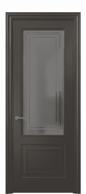 Дверь межкомнатная 8452 МАН Серый сатин с гравировкой. Цвет Матовый антрацит. Материал Гладкая эмаль. Коллекция Mascot. Картинка.