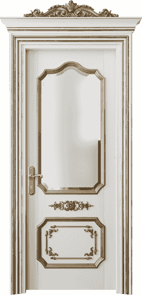 Дверь межкомнатная 6602 БСРЗА САТ Ф. Цвет Бук серый золотой антик. Материал Массив бука эмаль с патиной золото античное. Коллекция Imperial. Картинка.