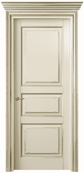 Дверь межкомнатная 6231 БМЦП. Цвет Бук марципановый с позолотой. Материал  Массив бука эмаль с патиной. Коллекция Royal. Картинка.