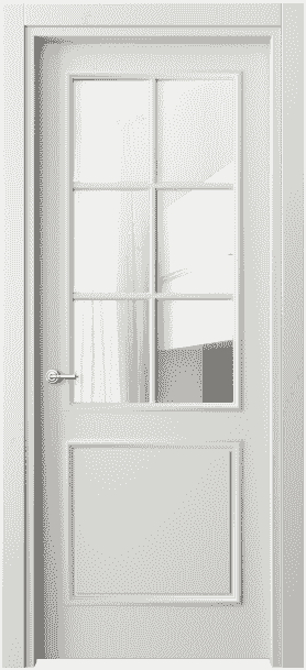 Дверь межкомнатная 8122 МСР Прозрачное стекло. Цвет Матовый серый. Материал Гладкая эмаль. Коллекция Paris. Картинка.