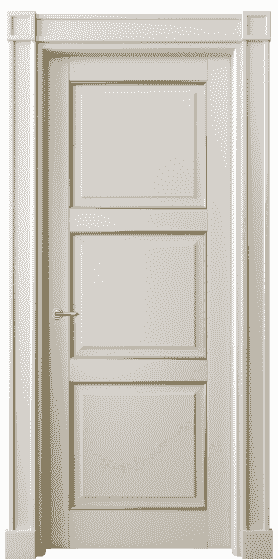 Дверь межкомнатная 6309 БОСП. Цвет Бук облачный серый с позолотой. Материал  Массив бука эмаль с патиной. Коллекция Toscana Plano. Картинка.