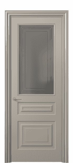 Дверь межкомнатная 8412 МБСК Серый сатин с гравировкой. Цвет Матовый бисквитный. Материал Гладкая эмаль. Коллекция Mascot. Картинка.