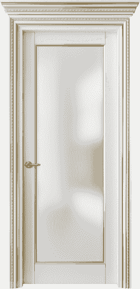 Дверь межкомнатная 6202 БЖМЗ САТ. Цвет Бук жемчуг с золотом. Материал  Массив бука эмаль с патиной. Коллекция Royal. Картинка.