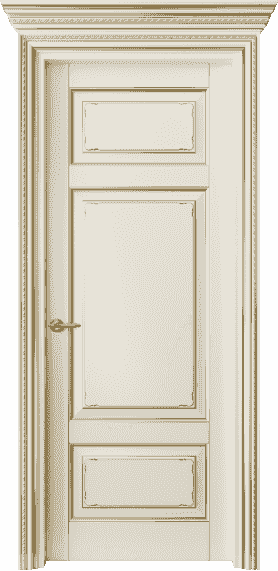 Дверь межкомнатная 6221 БМБЗ. Цвет Бук молочно-белый с золотом. Материал  Массив бука эмаль с патиной. Коллекция Royal. Картинка.