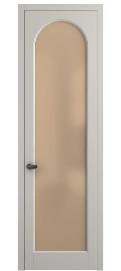 Межкомнатная дверь Palazzo 6804 Матовый облачно-серый Сатинированное оранжевое стекло, триплекс, 6мм Цена 91169 ₽ | Volhovec