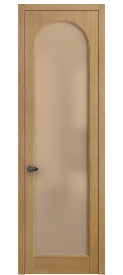 Межкомнатная дверь Palazzo 6804 Бук натуральный матовый Сатинированное оранжевое стекло, триплекс, 6мм Цена 114229 ₽ | Volhovec