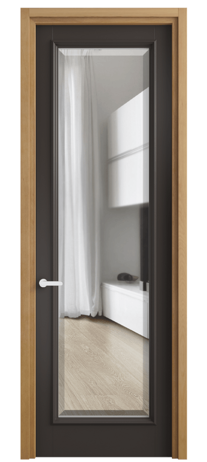 Межкомнатная дверь Шарм 6702 Матовый антрацит Прозрачное стекло с фацетом Цена 105399 ₽ | Volhovec