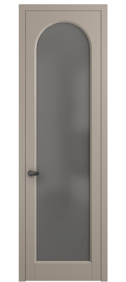 Межкомнатная дверь Palazzo 6804 Матовый бисквитный Сатинированное серое стекло, триплекс, 8 мм Цена 91169 ₽ | Volhovec