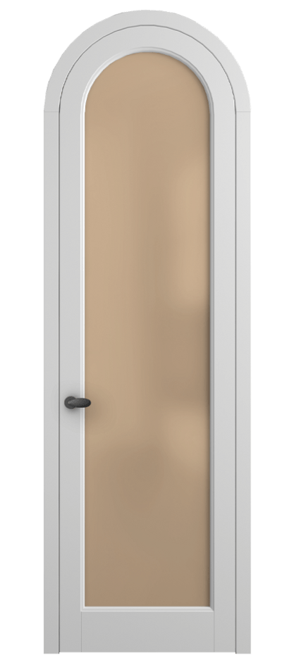 Межкомнатная дверь Palazzo 6814 Матовый белоснежный Сатинированное оранжевое стекло, триплекс, 6мм Цена 117789 ₽ | Volhovec