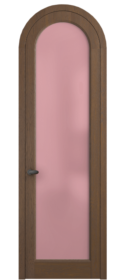 Межкомнатная дверь Palazzo 6814 Дуб каштановый матовый Сатинированное розовое стекло, триплекс, 6мм Цена 194129 ₽ | Volhovec