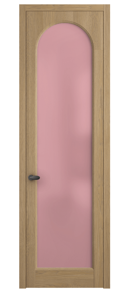 Межкомнатная дверь Palazzo 6804 Дуб соломенный матовый Сатинированное розовое стекло, триплекс, 6мм Цена 139609 ₽ | Volhovec
