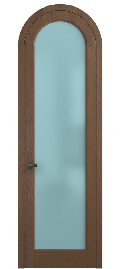 Межкомнатная дверь Palazzo 6814 Дуб каштановый матовый Сатинированное голубое стекло, триплекс, 6мм Цена 194129 ₽ | Volhovec