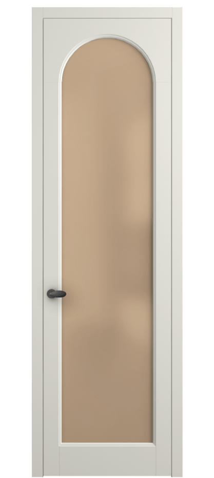 Межкомнатная дверь Palazzo 6804 Матовый жемчужный Сатинированное оранжевое стекло, триплекс, 6мм Цена 91169 ₽ | Volhovec