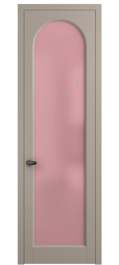 Межкомнатная дверь Palazzo 6804 Матовый бисквитный Сатинированное розовое стекло, триплекс, 6мм Цена 91169 ₽ | Volhovec