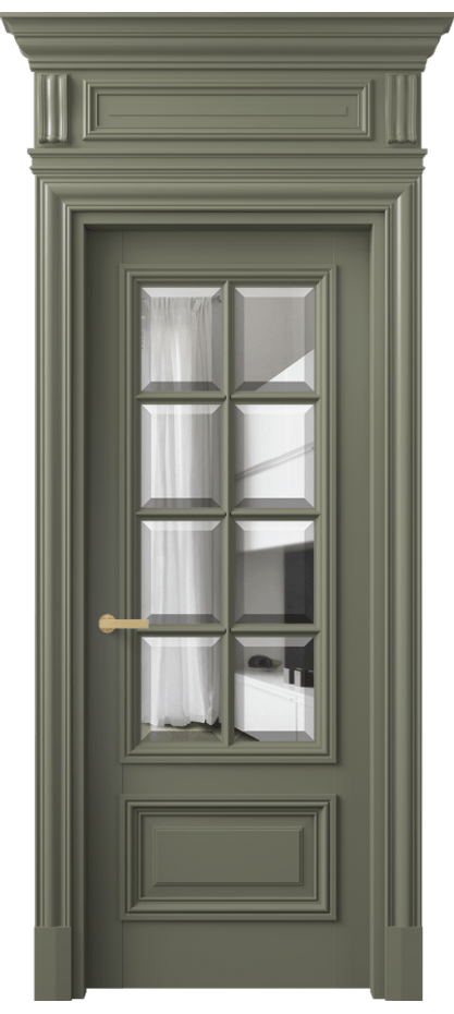 Межкомнатная дверь Antique 7316 Бук оливковый тёмный Прозрачное стекло с фацетом, 6 мм Цена 138983 ₽ | Volhovec