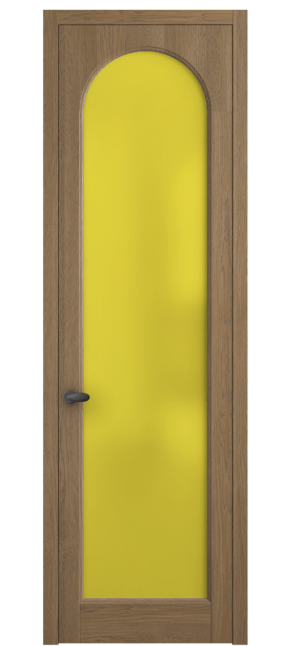Межкомнатная дверь Palazzo 6804 Дуб мускатный матовый Сатинированное жёлтое стекло, триплекс, 6мм Цена 139609 ₽ | Volhovec