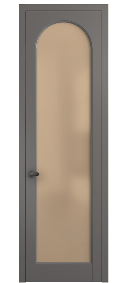 Межкомнатная дверь Palazzo 6804 Матовый классический серый Сатинированное оранжевое стекло, триплекс, 6мм Цена 91169 ₽ | Volhovec