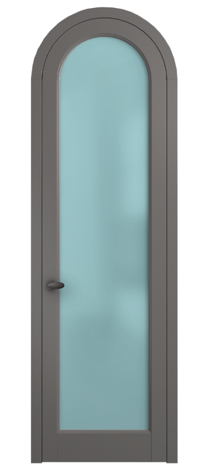 Межкомнатная дверь Palazzo 6814 Матовый классический серый Сатинированное голубое стекло, триплекс, 6мм Цена 117789 ₽ | Volhovec