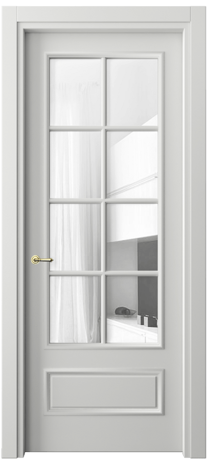 Дверь межкомнатная Paris 8112 Матовый светло-серый Прозрачное стекло Гладкий наличник МССР Цена 76999 ₽ Наличники уже входят в базовый комплект. Фабрика дверей Волховец 8 (800) 551 43 19 Межкомнатная дверь Paris 8112 Матовый светло-серый Прозрачное стекло Цена 76999 ₽| Volhovec