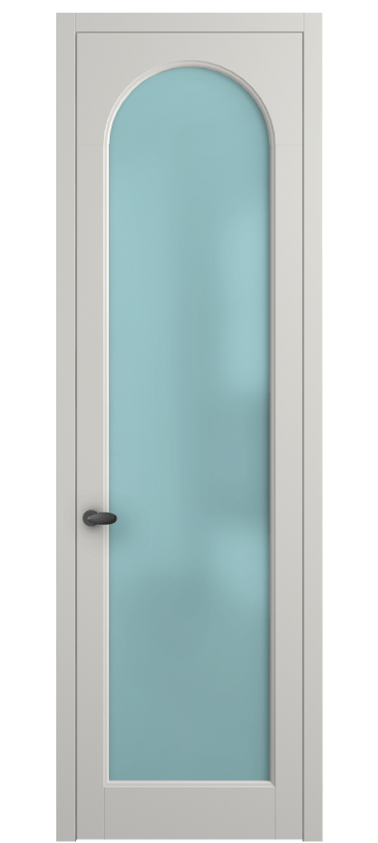 Межкомнатная дверь Palazzo 6804 Матовый серый Сатинированное голубое стекло, триплекс, 6мм Цена 91169 ₽ | Volhovec