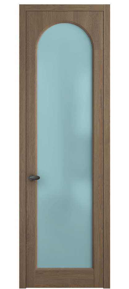 Межкомнатная дверь Palazzo 6804 Дуб джутовый матовый Сатинированное голубое стекло, триплекс, 6мм Цена 139609 ₽ | Volhovec