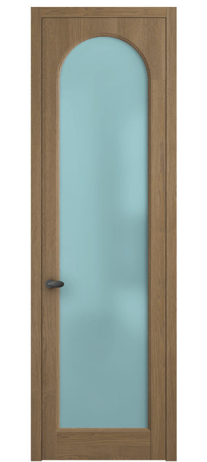 Межкомнатная дверь Palazzo 6804 Дуб мускатный матовый Сатинированное голубое стекло, триплекс, 6мм Цена 139609 ₽ | Volhovec