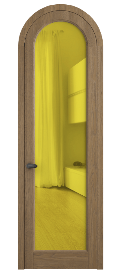 Межкомнатная дверь Palazzo 6814 Дуб мускатный матовый Прозрачное жёлтое стекло, триплекс, 6мм Цена 194129 ₽ | Volhovec