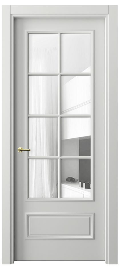 Дверь межкомнатная Paris 8112 Матовый светло-серый Прозрачное стекло Гладкий наличник МССР Цена 61599 ₽ Наличники уже входят в базовый комплект. Фабрика дверей Волховец 8 (800) 551 43 19 Межкомнатная дверь Paris 8112 Матовый светло-серый Прозрачное стекло Цена 61599 ₽| Volhovec