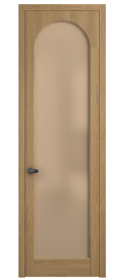 Межкомнатная дверь Palazzo 6804 Дуб пшеничный матовый Сатинированное оранжевое стекло, триплекс, 6мм Цена 139609 ₽ | Volhovec