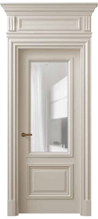 Межкомнатная дверь Антик 7302 Матовый светло-бежевый Рифлёное стекло "Дюна", триплекс Цена 166309 ₽ | Volhovec