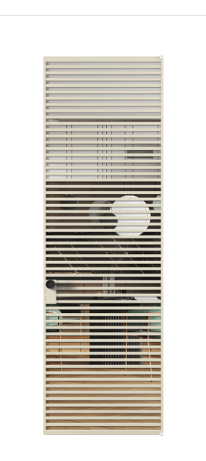 Алюминиевая дверь АЛПЛ040.07 Алюминий бежево-серый Прозрачное стекло "Crystal Vision", калёное, 6 мм Цена 37159560  | Volhovec