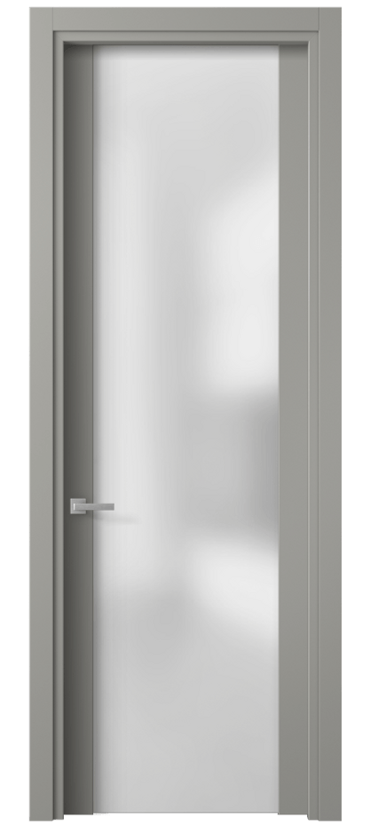Межкомнатная дверь Planum 4114 Матовый нейтральный серый Сатинированное стекло Цена 3091 AZE | Volhovec