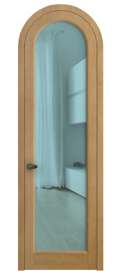 Межкомнатная дверь Palazzo 6814 Бук натуральный матовый Прозрачное голубое стекло, триплекс, 6мм Цена 161639 ₽ | Volhovec