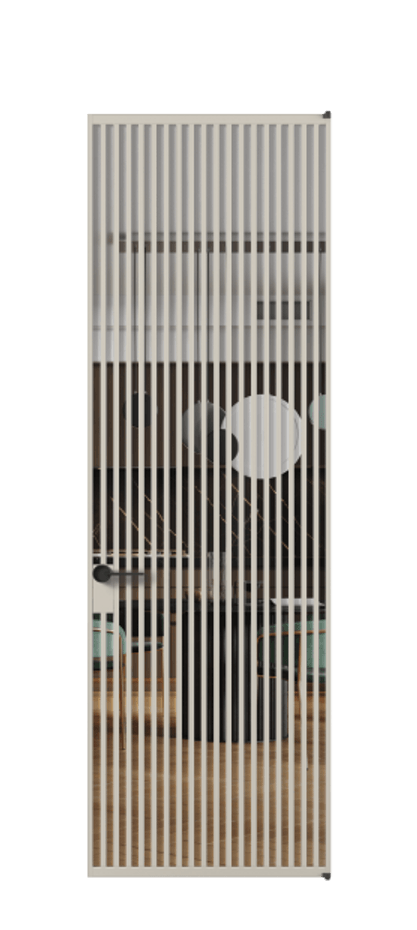 Алюминиевая дверь АЛПЛ040.06 Алюминий светло-бежевый Прозрачное стекло "Crystal Vision", калёное, 6 мм Цена 37159560  | Volhovec