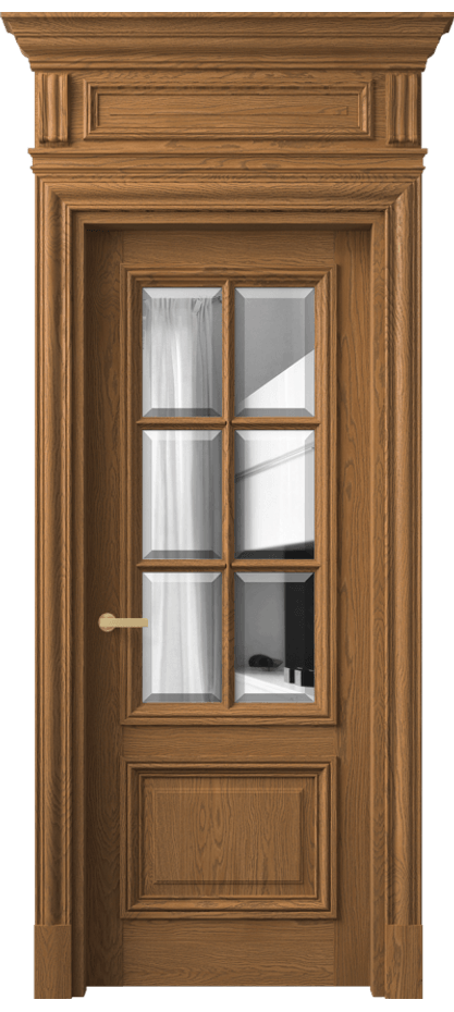 Межкомнатная дверь Антик 7312 Дуб пряный матовый Двустороннее зеркало с фацетом, триплекс Цена 305489 ₽ | Volhovec