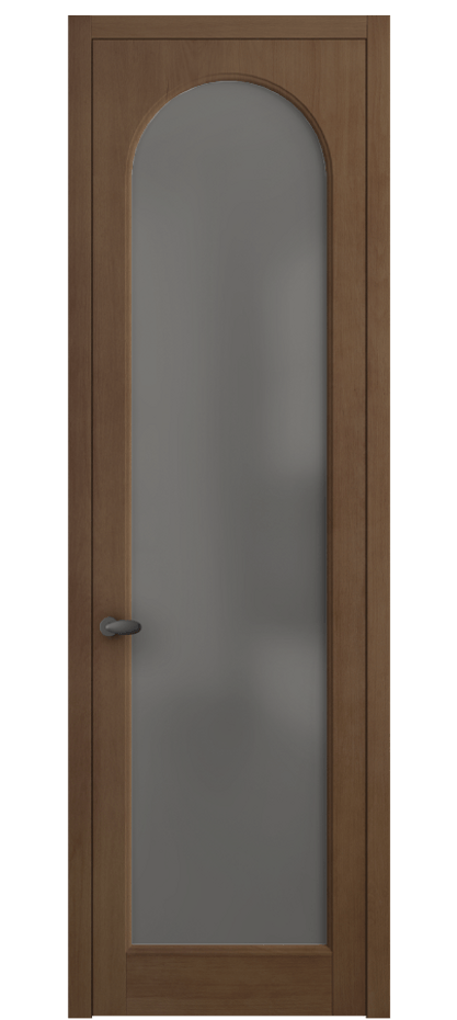 Межкомнатная дверь Palazzo 6804 Бук тёмный матовый Сатинированное серое стекло, триплекс, 8 мм Цена 114229 ₽ | Volhovec