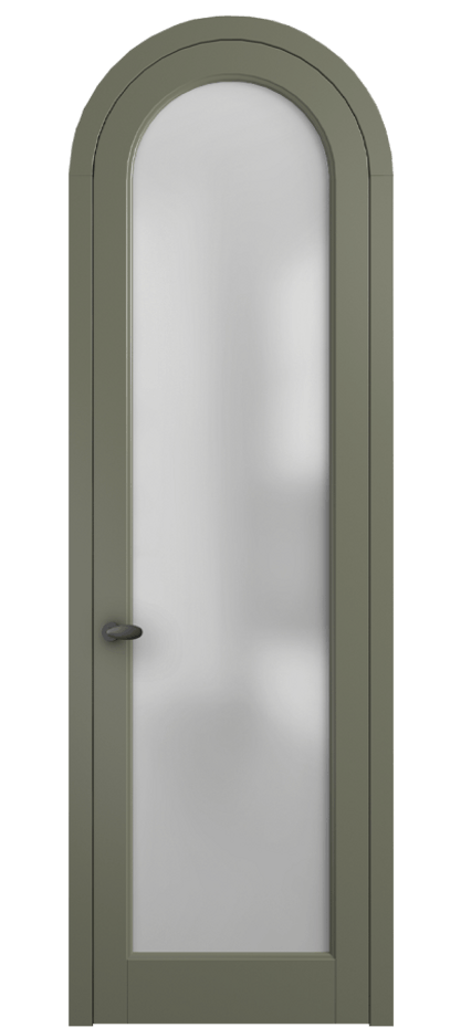 Межкомнатная дверь Palazzo 6814 Матовый оливковый тёмный Сатинированное стекло Цена 117789 ₽ | Volhovec