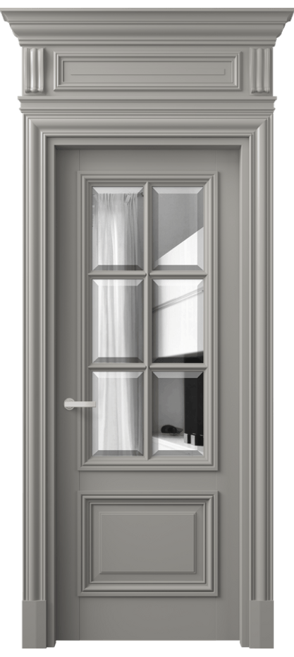 Межкомнатная дверь Антик 7312 Матовый нейтральный серый Двустороннее зеркало с фацетом, триплекс Цена 183709 ₽ | Volhovec